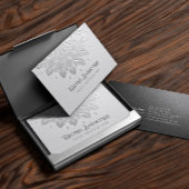 Carte De Visite Instructeur de méditation YOGA Mandala blanc & arg