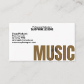 Carte De Visite Instructeur de musique saxophone (Devant)