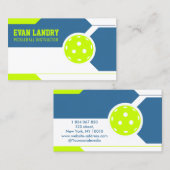 Carte De Visite Instructeur de Pickleball (Devant / Derrière)