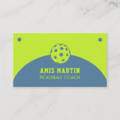 Carte De Visite Instructeur De Pickleball Vert Et Bleu (Devant)