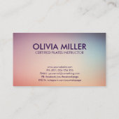 Carte De Visite Instructeur de Pilates minimaux cool (Dos)