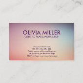Carte De Visite Instructeur de Pilates minimaux cool (Dos)