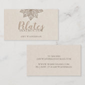 Carte De Visite Instructeur de Pilates modernes Lotus Flower (Devant / Derrière)