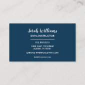 Carte De Visite Instructeur de piscine Blue Lanes Entraîneur de na (Dos)