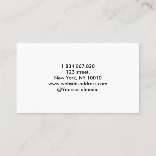 Carte De Visite Instructeur de plongée (Dos)