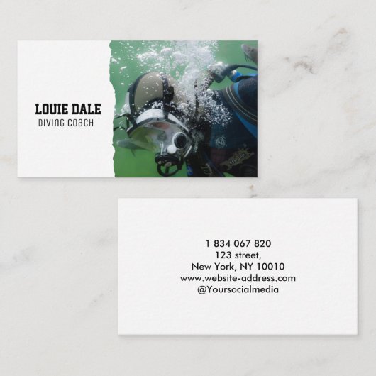 Carte De Visite Instructeur de plongée (Devant / Derrière)