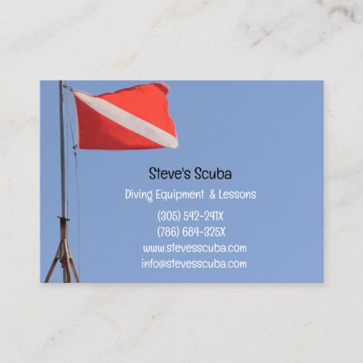 Carte De Visite Instructeur de plongée avec masque et tuba (Devant)