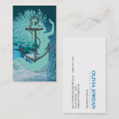 Carte De Visite Instructeur De Plongée De Sirène Et D'Ancre (Devant / Derrière)