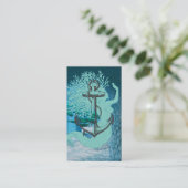 Carte De Visite Instructeur De Plongée De Sirène Et D'Ancre (Debout devant)