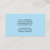 Carte De Visite Instructeur de plongée en eau libre (Dos)