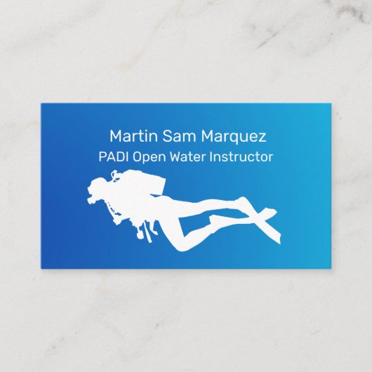 Carte De Visite Instructeur de plongée en eau libre Blue Ocean Gra (Devant)