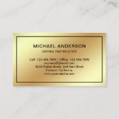 Carte De Visite Instructeur de plongée Faux Gold Foil (Dos)