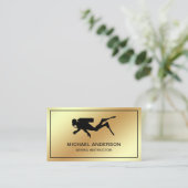 Carte De Visite Instructeur de plongée Faux Gold Foil (Debout devant)