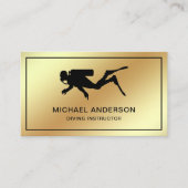 Carte De Visite Instructeur de plongée Faux Gold Foil (Devant)