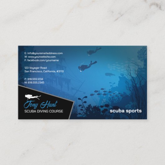 Carte De Visite Instructeur de plongée | Frogman | Sports nautique (Devant)