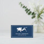 Carte De Visite Instructeur de plongée marine bleu et blanc (Debout devant)