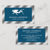 Carte De Visite Instructeur de plongée sous-marine en acier métall (Devant / Derrière)