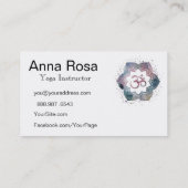 Carte De Visite Instructeur de professeur de mandala de yoga d'OM (Dos)