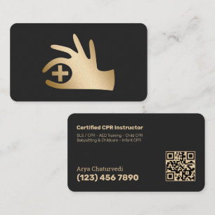 Carte De Visite Instructeur de RCR qui économise la vie QR