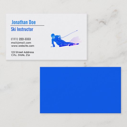 Carte de visite instructeur de ski (Devant / Derrière)
