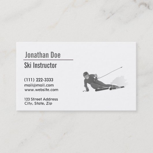 Carte de visite instructeur de ski (Devant)