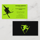 Carte De Visite Instructeur de ski, leçons de ski, location de ski (Devant / Derrière)