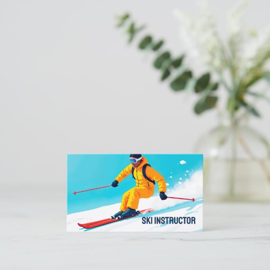 Carte De Visite Instructeur de ski QR (Debout devant)