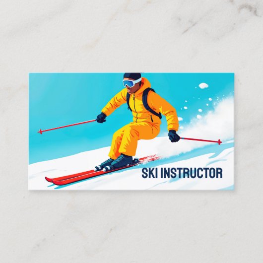 Carte De Visite Instructeur de ski QR (Devant)