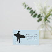 Carte De Visite Instructeur de Surf bleu clair Cool (Debout devant)