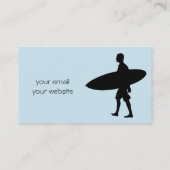 Carte De Visite Instructeur de Surf bleu clair Cool (Dos)