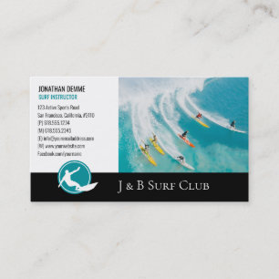 Carte De Visite Instructeur de surf Surfboard Active Recreation