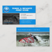 Carte De Visite Instructeur de surf | Surfboard Active Recreation (Devant / Derrière)