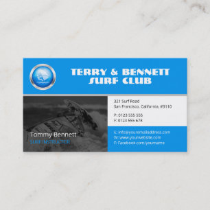 Carte De Visite Instructeur de surf Surfboard Active Recreation