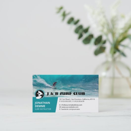 Carte De Visite Instructeur de surf | Surfboard Active Recreation (Debout devant)
