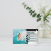Carte De Visite Instructeur de surf | Vacances actives Surfboard (Debout devant)