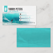 Carte De Visite Instructeur de surf | Vacances actives Surfboard (Devant / Derrière)
