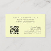 Carte de visite instructeur de tennis (Dos)