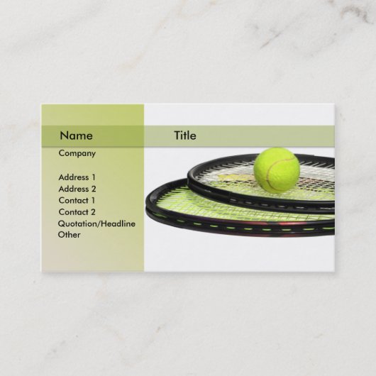 Carte De Visite instructeur de tennis (Devant)