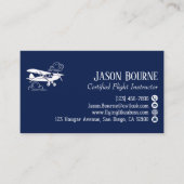 Carte De Visite Instructeur de vol d'aviation de code QR professio (Devant)