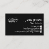 Carte De Visite Instructeur de vol d'aviation de code QR professio (Devant)