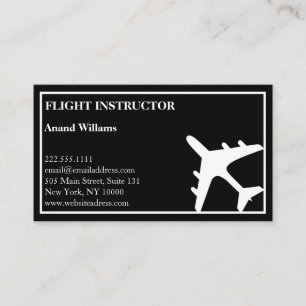 Carte De Visite Instructeur de vol d'avion à réaction moderne 