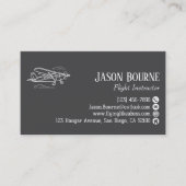 Carte De Visite Instructeur de vol professionnel QR Code Aviation (Devant)