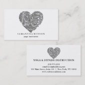 Carte De Visite Instructeur de yoga (Devant / Derrière)