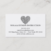 Carte De Visite Instructeur de yoga (Dos)