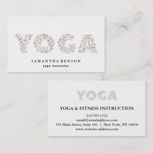 Carte De Visite Instructeur de yoga (Devant / Derrière)