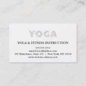 Carte De Visite Instructeur de yoga (Dos)