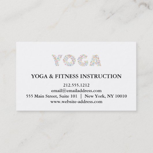 Carte De Visite Instructeur de yoga (Dos)