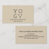 Carte De Visite Instructeur de yoga (Devant / Derrière)
