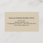 Carte De Visite Instructeur de yoga (Dos)