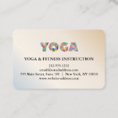 Carte De Visite Instructeur de yoga (Dos)